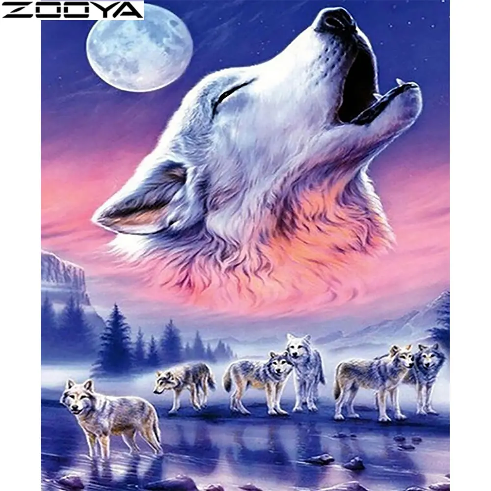 ZOOYA 5D DIY алмазная живопись полная квадратная Ночная Луна Алмазная вышивка