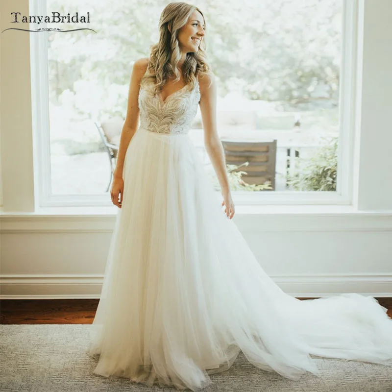 Винтажные богемные тюлевые свадебные платья юбки для невесты лучший выбор