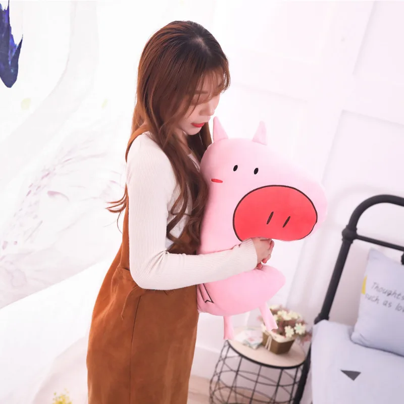 50 см Kawaii Мультфильм Подушка в форме животного подушка мягкая плюшевая игрушка набивка свинья Динозавр крыс утка Бегемот Подушка детский подарок на день рождения