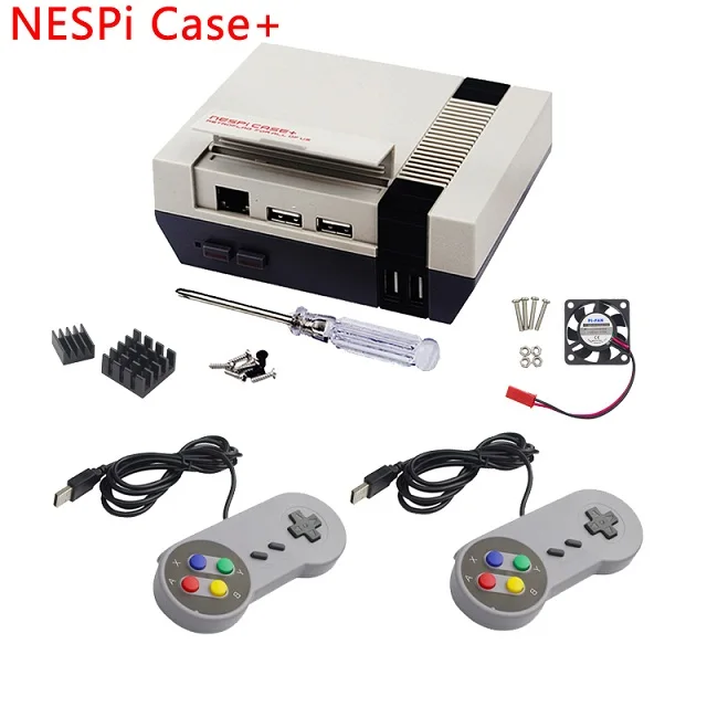 Bundle 3 Для Raspberry Pi 3 NESPi чехол плюс Raspberry Pi классический NES пластиковый ящик с безопасным выключением для Raspberry Pi 3 Модель B 3B Plus - Цвет: Bundle 3
