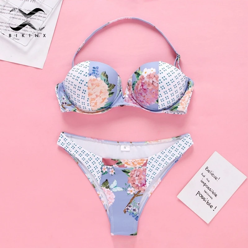 Bikinx бикини с цветочным принтом 2019 mujer bathers сексуальный купальник пуш ап женский