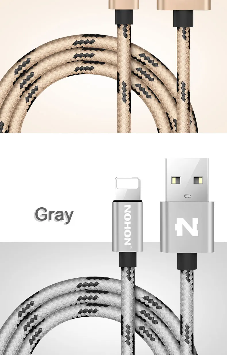 NOHON 8-контактный usb-кабель для быстрой зарядки для Apple iPhone 8, 7, 6 Plus, 5, 5S, 5C, iPad, iPod, iOS 9, 10, usb-кабель для зарядки и синхронизации данных