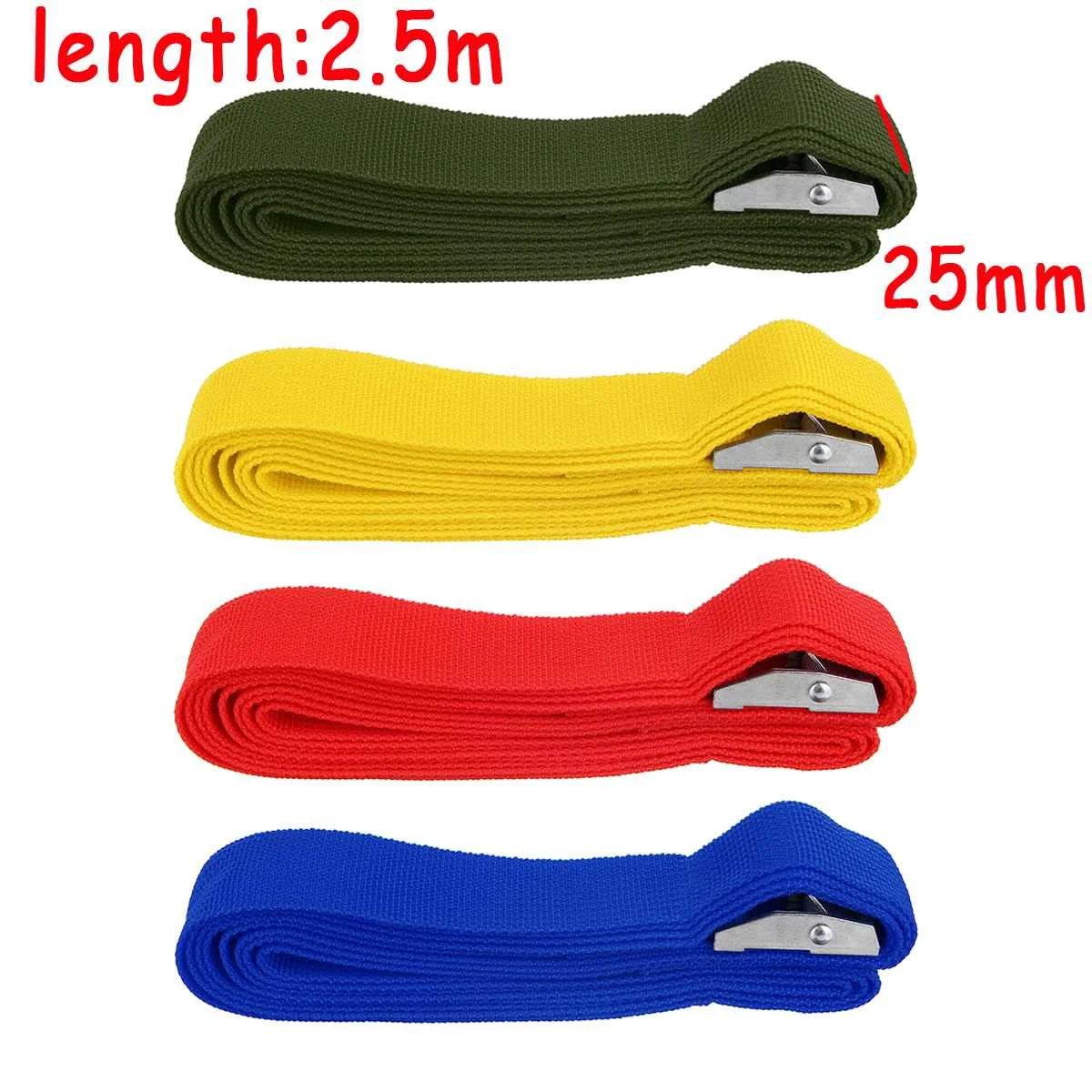 2.5mx25mm 2 Pcs Buckle Tie-Down Belt Car Cargo Strap Strong ratchet Belt Luggage Cargo Lashing Zinc Alloy Zinc Nylon Black Red