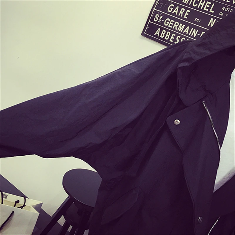 

2018 Spring Autumn New Plus Size Fashion Women Loose Casual Long section Bf style Hooded jacket Female Jacket coat L0184