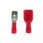 500 шт изолированные Лопата обжимной провод кабель соединитель соединения терминала MDD 1,25-250 FDFD 1,25-250 красный
