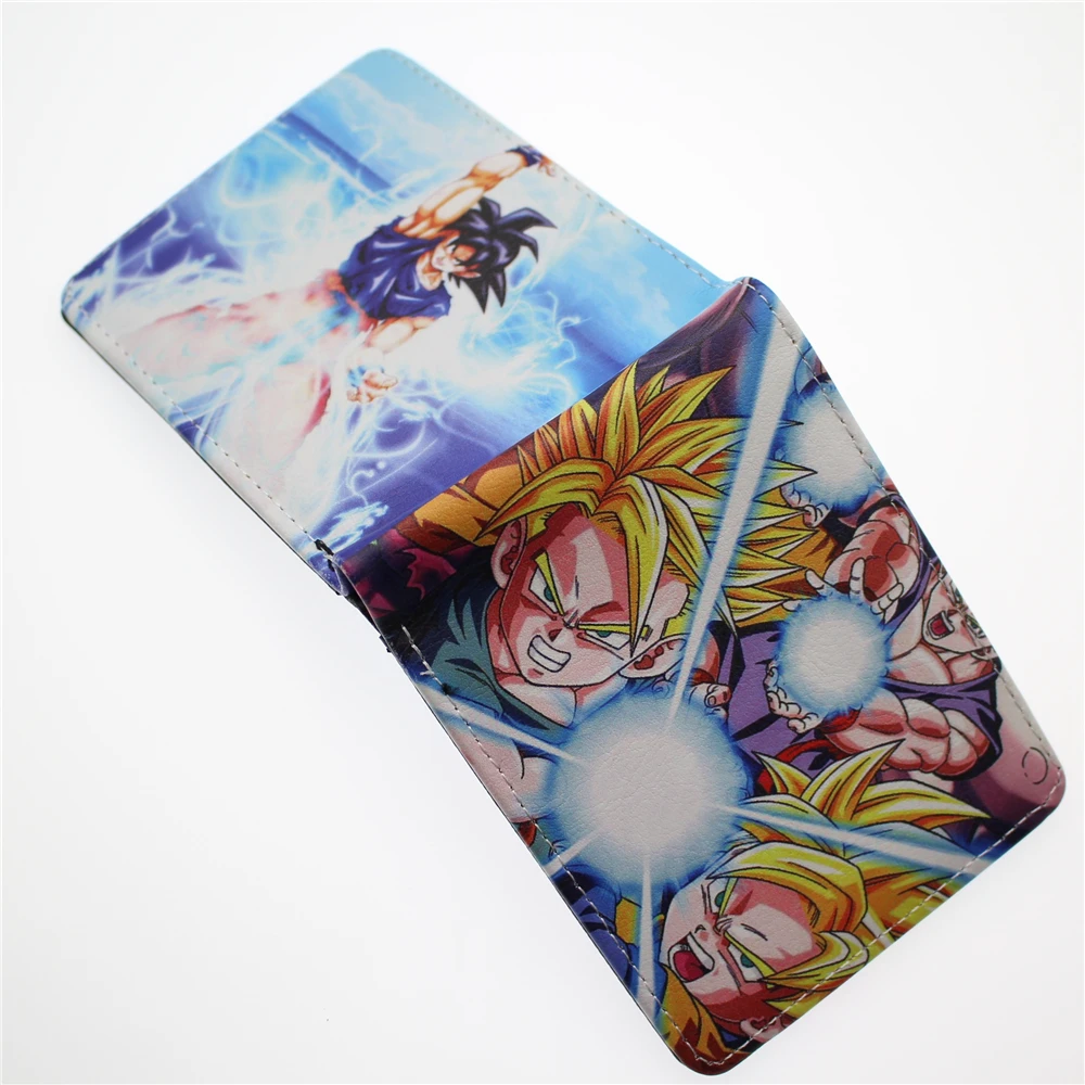 Аниме Dragon Ball и super Goku Роши короткий бумажник для маленьких мальчиков и девочек Для Мужчин's Кошелек двойного сложения держатель для карт слойная кожа мультфильм печати кнопка кошелек