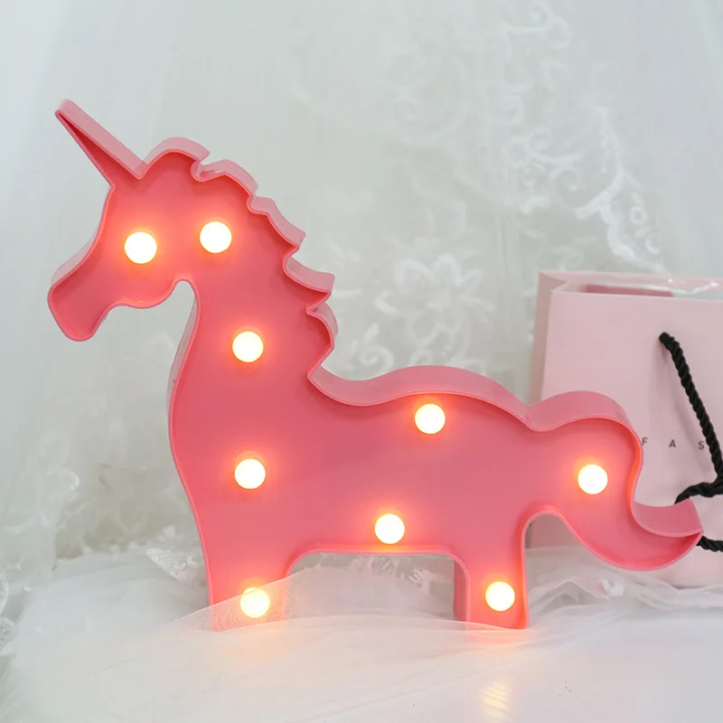 Креативный светодиодный светильник с 3D изображением фламинго ананаса