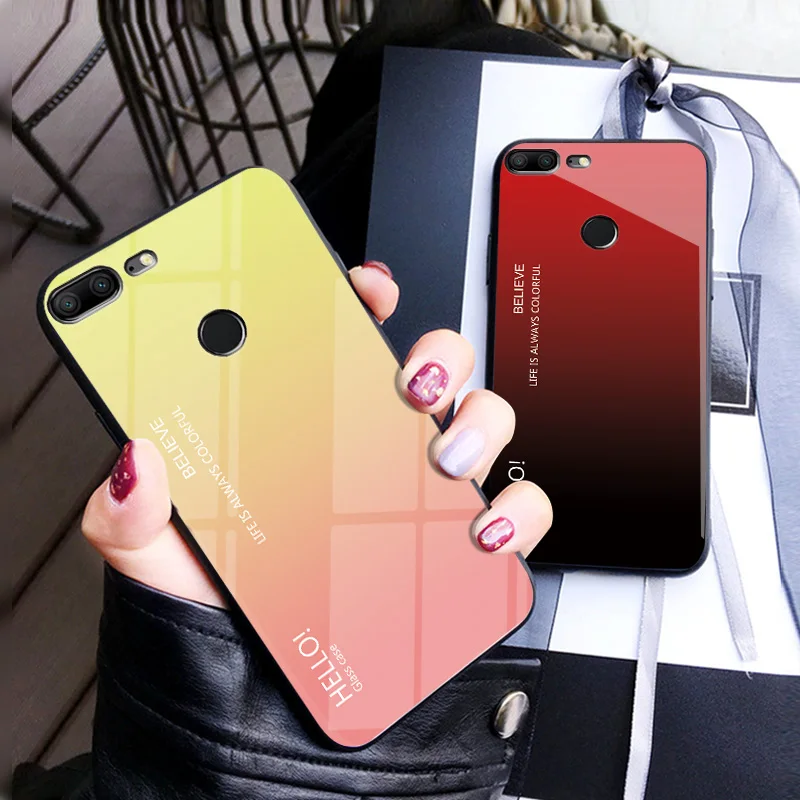 Чехол для Huawei Honor 9 Lite чехол 7X Nova 4 роскошное закаленное стекло силиконовая рамка