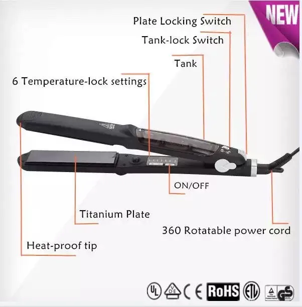 Выпрямитель для волос керамический паровой плоский Утюг Паровая пластина