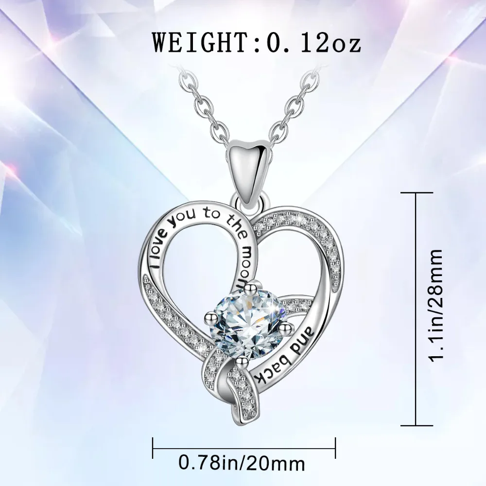 Юдора 925 серебро я люблю тебя кулон сердце Цепочки и ожерелья с прозрачного