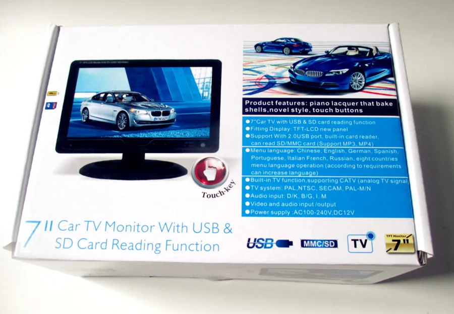 Нажмите клавишу 7 &quot TFT жк-подголовник приборной панели автомобиля мониторе