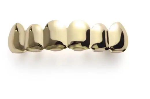 1Pc Top Gold 1 Набор верхних и нижних грилей для гриля, горлышки для рта, украшения для тела, новинка, набор верхней и нижней формы для хип-хопа, кепка для зубов - Окраска металла: 1Pc Top Gold