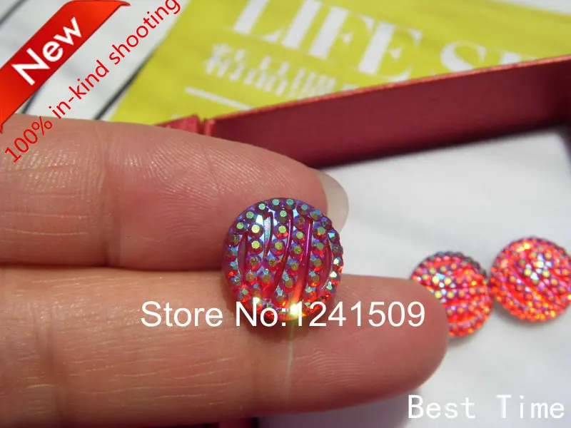 Новинка модные высококачественные Стразы 12 мм 80 шт. круглые красные пуговицы AB из