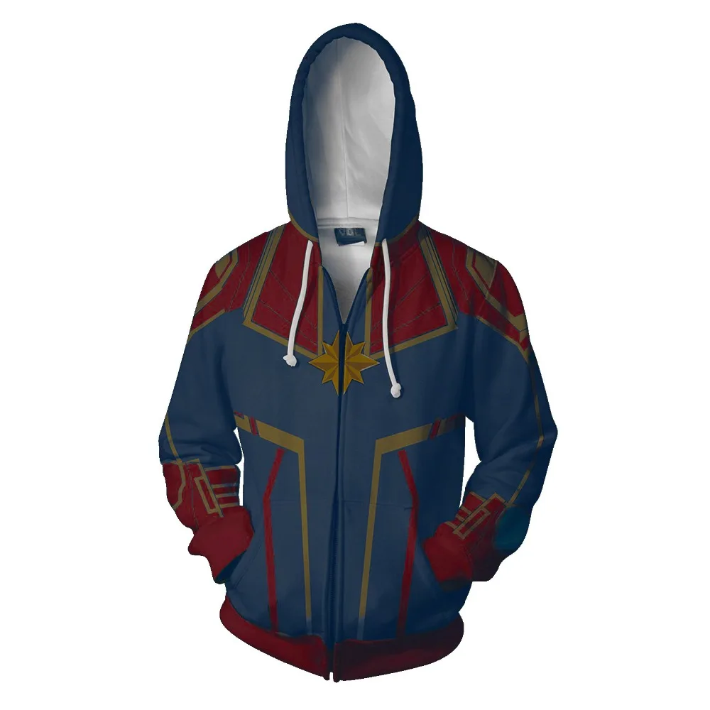 Новые мстители капитан Марвел костюмы для косплея Carol Danvers Ms Marvel толстовки с 3D