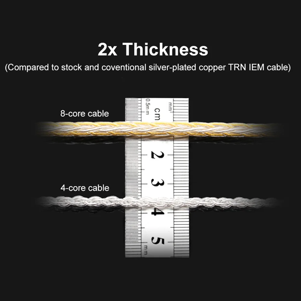 Фото Модернизированный посеребренный кабель TRN 8 Core 3,5 MMCX для наушников SE846 LZ A5 MAGAOSI HQ5 HQ6 HQ8 №3