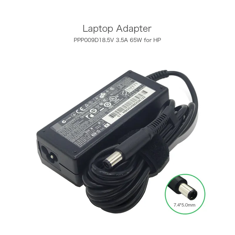 

New Genuine Laptop AC Adapter 18.5V 3.5A 65W 7.4*5.0mm for HP COMPAQ BUSINESS NOTEBOOK nw9440 608425-003 609939-001 PPP009D