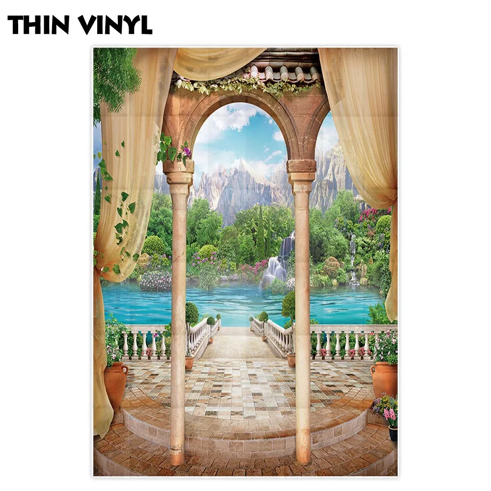 Фон для фотосъемки Allenjoy с изображением старого камня балкона дворца бассейна