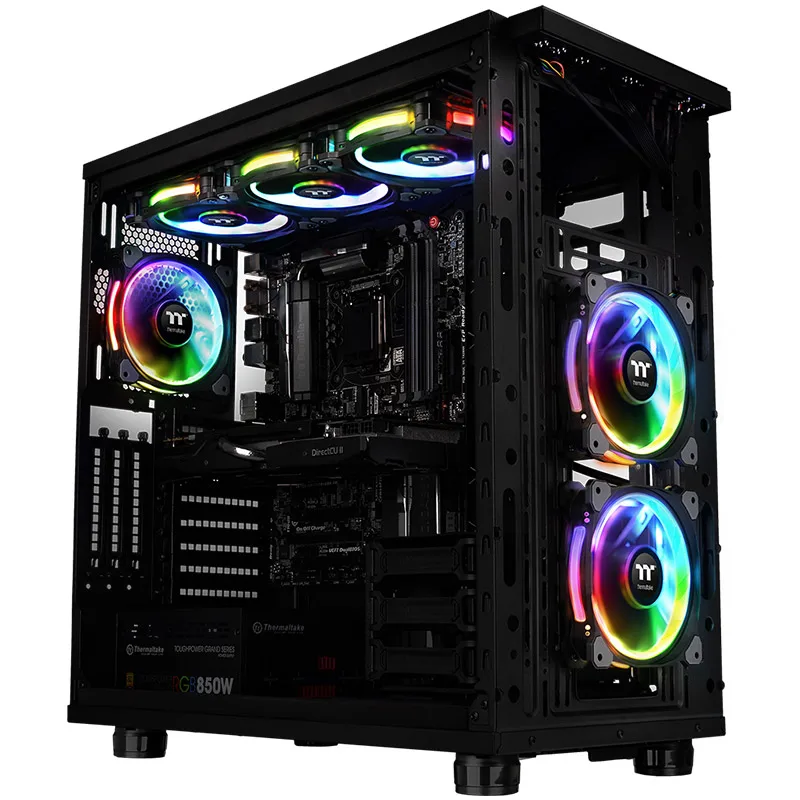 ТТ riing plus 12 светодиодный RGB вентилятор шасси (12 см * 1/16 8 млн цветов/12 Светодиодный
