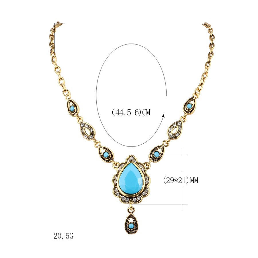 Женское винтажное ожерелье Yunkingdom этническое в турецком стиле золотистого цвета