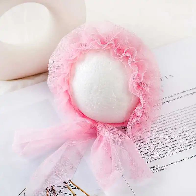 pink Кружевная шапочка в горошек для новорожденных; летняя шапка для фотосъемки; реквизит для новорожденных; пушистая детская шапочка;# P2424 - Цвет: pink