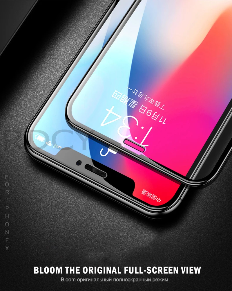 RDCY 6D полное покрытие закаленное стекло пленка для iPhone Xs Max полный изогнутый край протектор экрана на для iPhone XS Protecti