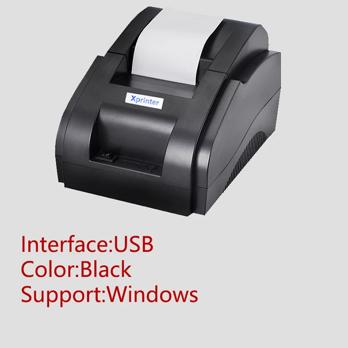 XP-58IIH USB Black Xprinter POS 58 USB и USB+ Bluetooth для устройств на базе Android и IOS 58 мм Термальность маленький Билет принтер Билл Машина - Цвет: XP-58IIH USB Black