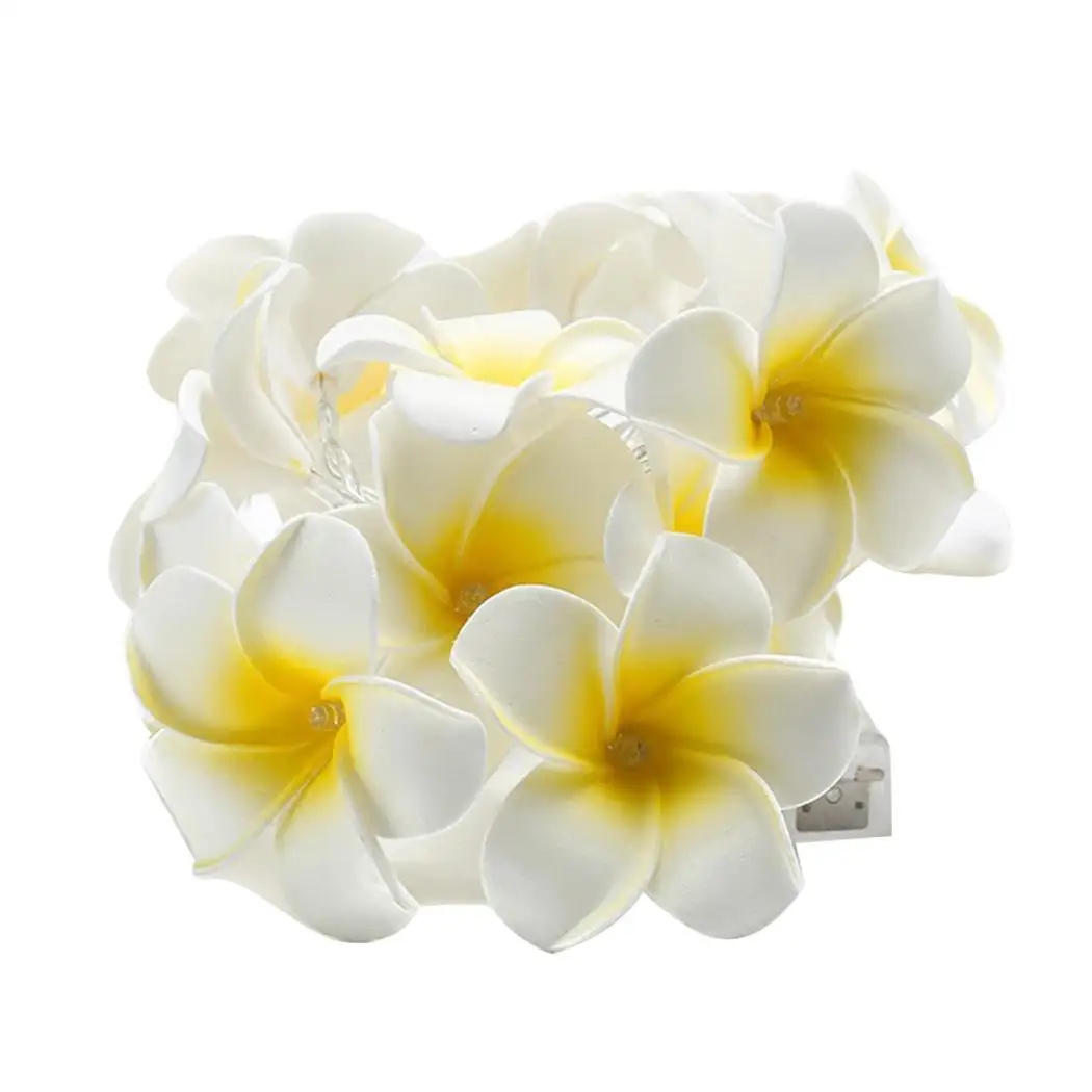 Общий водонепроницаемый Плюмерия форма светодиодный свет гирлянды дома желтый