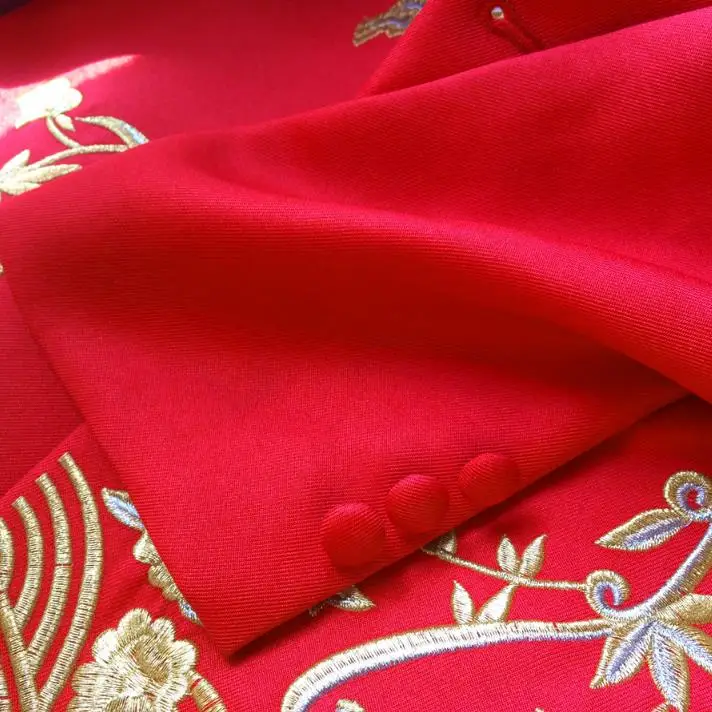 Красный вышитый дракон халат формальное платье Последние пальто брюки дизайн