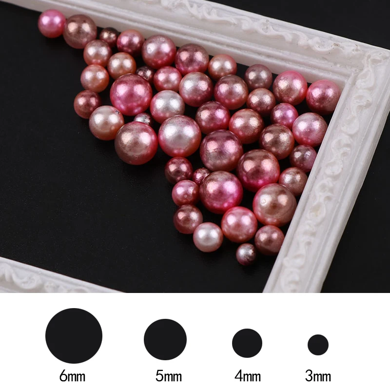 

Japan 3mm/4mm/5mm/6mm 20g Mix Size Gradient Mermaids Colorful Imitation Pearls 1 Box Shiny 3D Nail Art Decorations