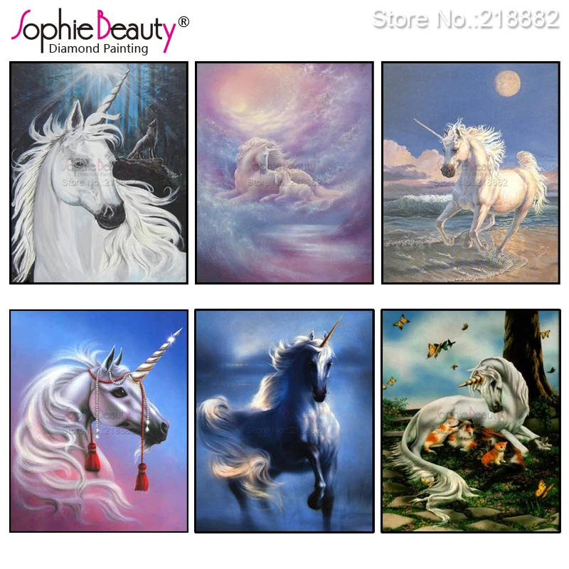 

Картина из страз «сделай сам» Sophie Beauty, вышивка крестиком, искусство вышивки бисером, животными, единорогом, Набор для вышивки