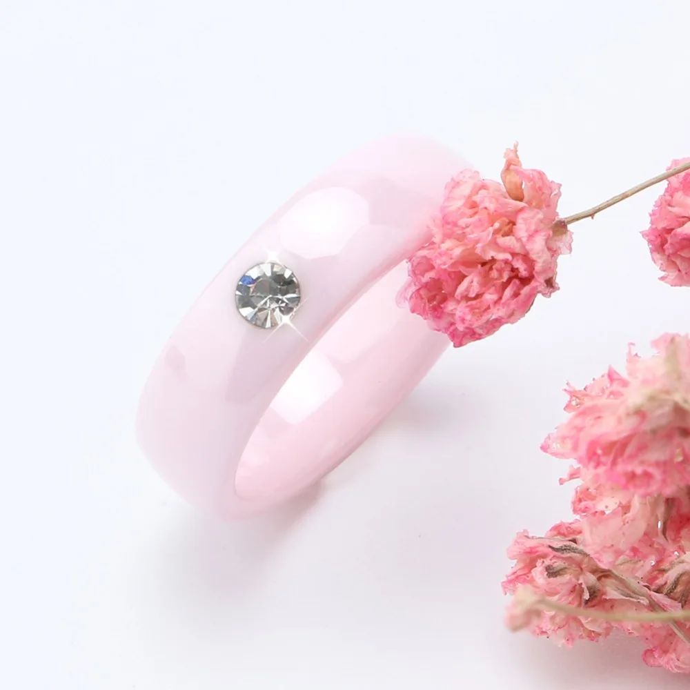 2018 романтическое простое кольцо с прозрачным светло-розовым керамическим