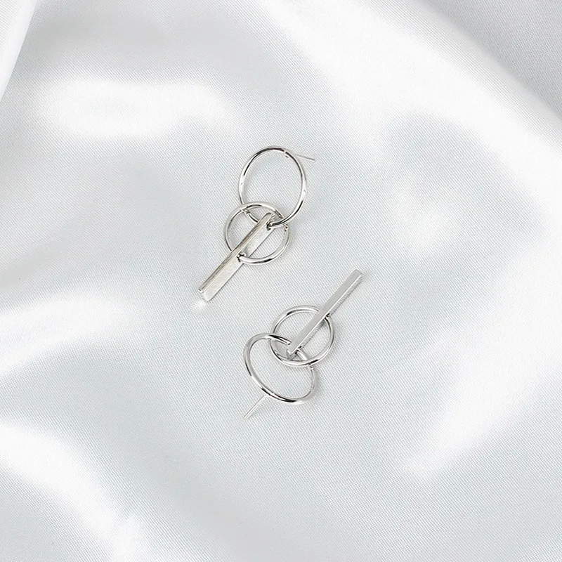 Simple Double Round Drop Earrings for Women Fashion Geometric Jewelry 2019 New Korean Metal Vintage Accessories RY78 | Украшения и
