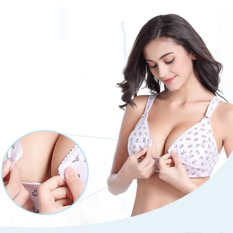 Cotton Maternity Nursing Bras Set Pregnant Breastfeeding Pregnancy Women Underwear Breast Feeding Bra Rabbit print | Мать и ребенок