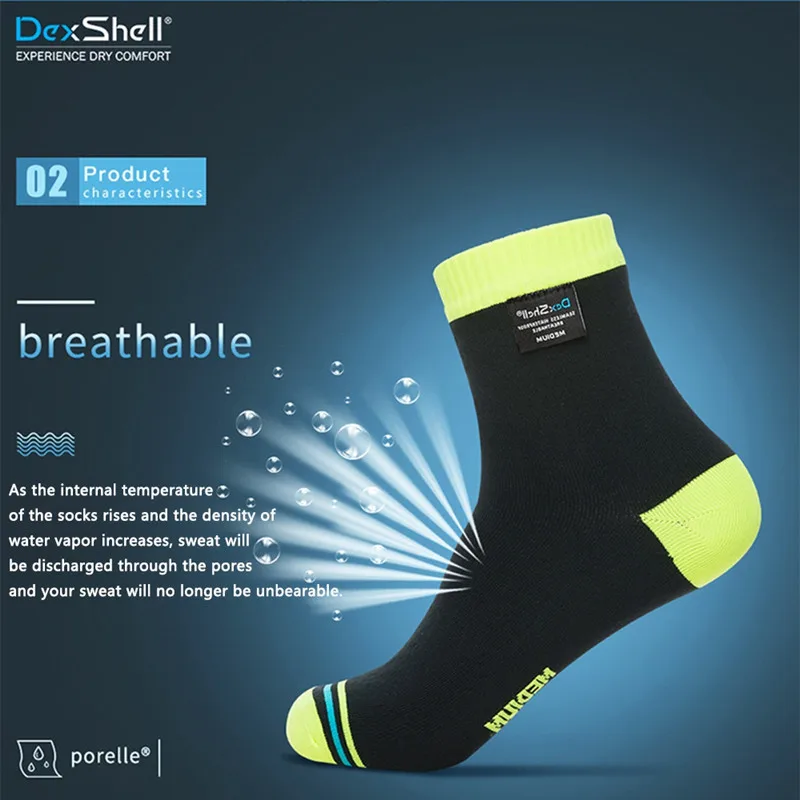 DexShell Coolmax настоящие водонепроницаемые мужские носки для велоспорта