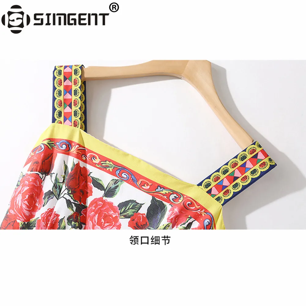 Женское платье комбинация Simgent летнее макси с цветочным принтом вечерние платья