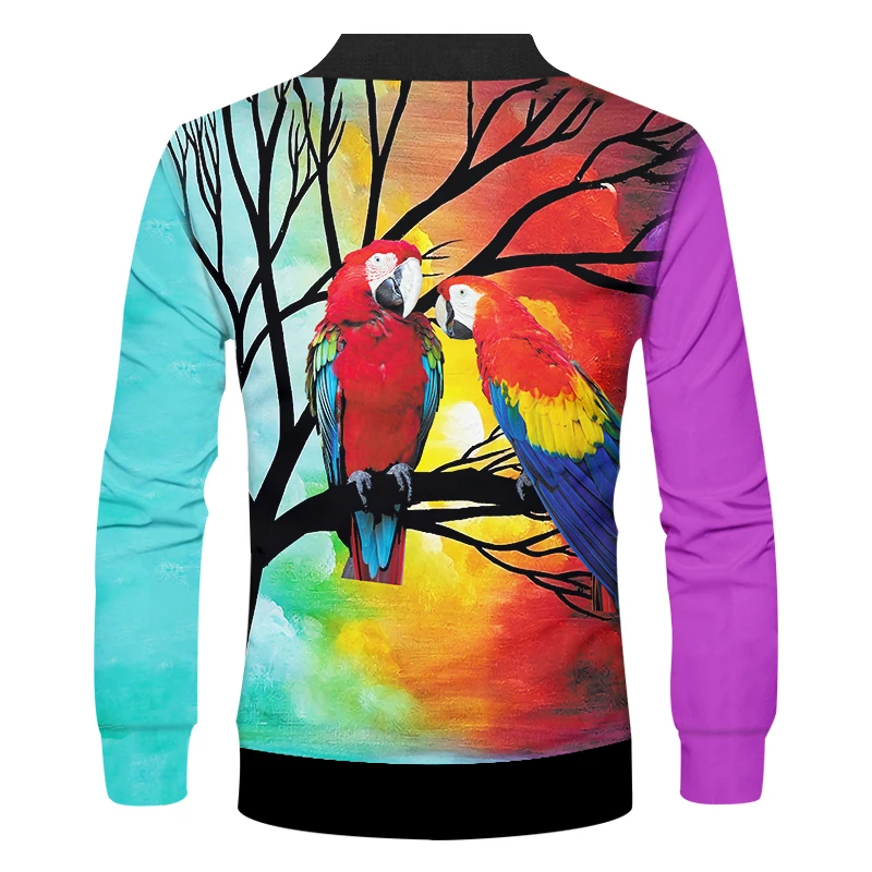 Мужская осенняя куртка на молнии UJWI костюм большого размера с 3D принтом в виде