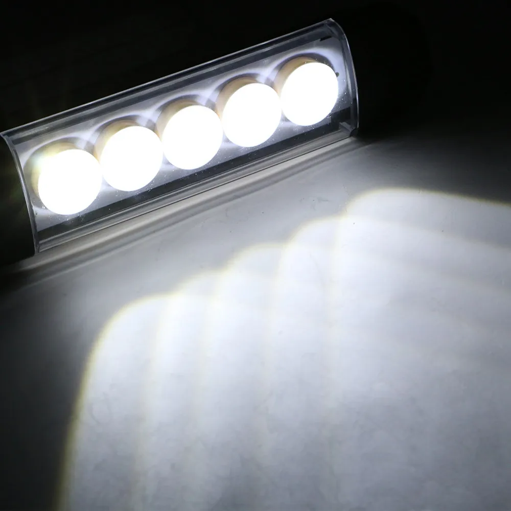 Портативный 5 LED Перезаряжаемый рабочий свет магнит фонарик Фонарь Лампа пластик