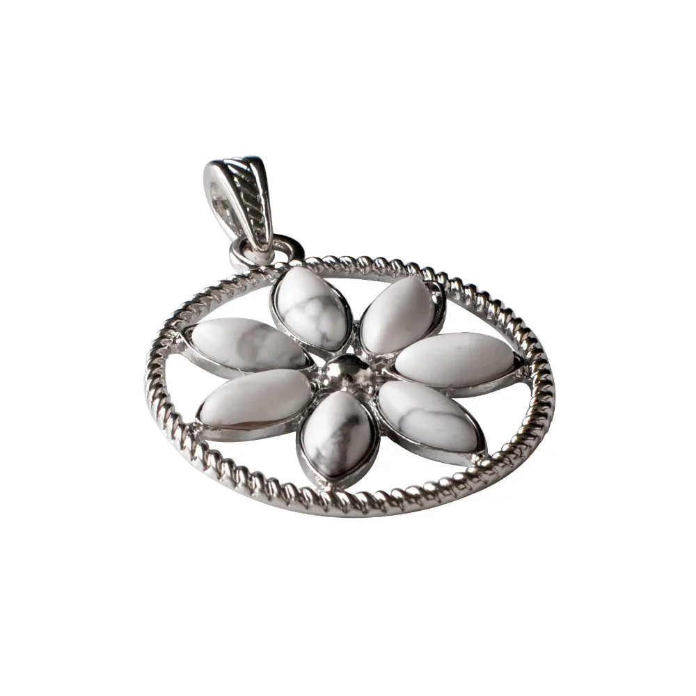 Подвески в форме фиолетового цветка кулон из натурального камня Кожаные Цепочки