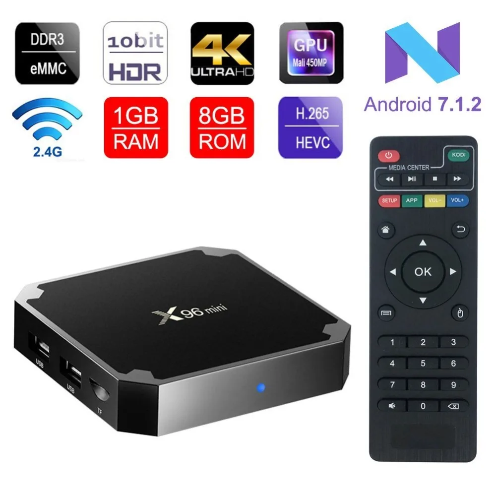 Rovtop X96 мини Smart tv Box Android 7 1 OS 4 к приставка 2 Гб 16 Amlogic S905W четырехъядерный X96mini ГБ 8 WiFi