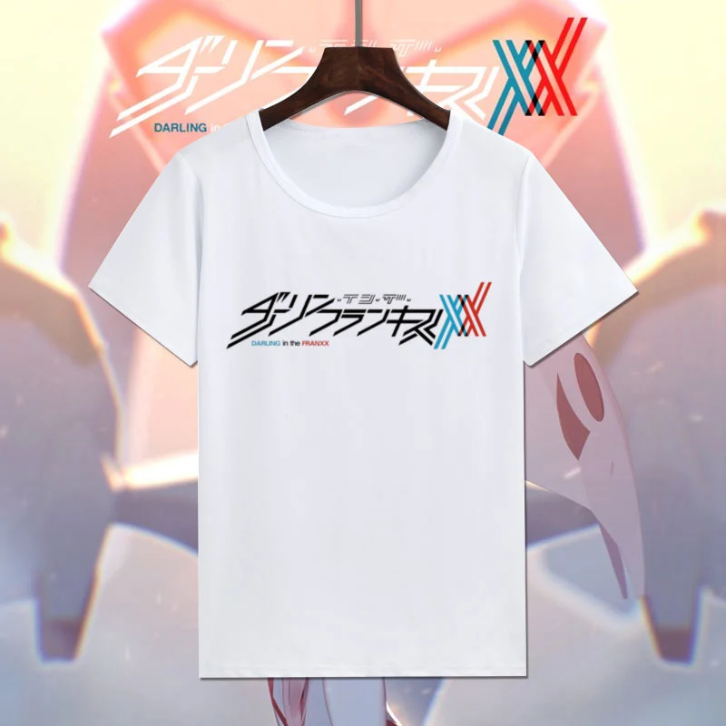 Мужские футболки с принтом DARLING in The FRANXX HIRO повседневные Летние коротким рукавом