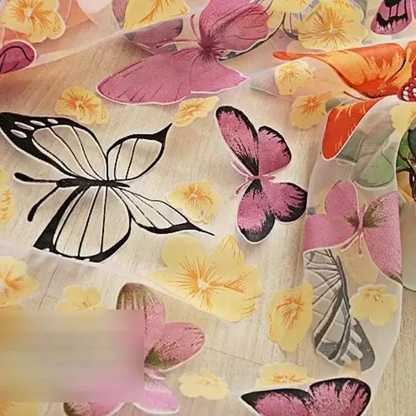 Европейские цветочные бабочки тюлевые занавески для окна s гостиной кухни