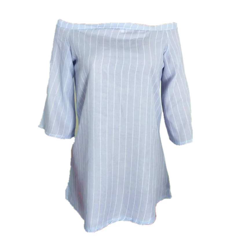 Женская летняя рубашка H377 с вырезом лодочкой и длинным рукавом | одежда