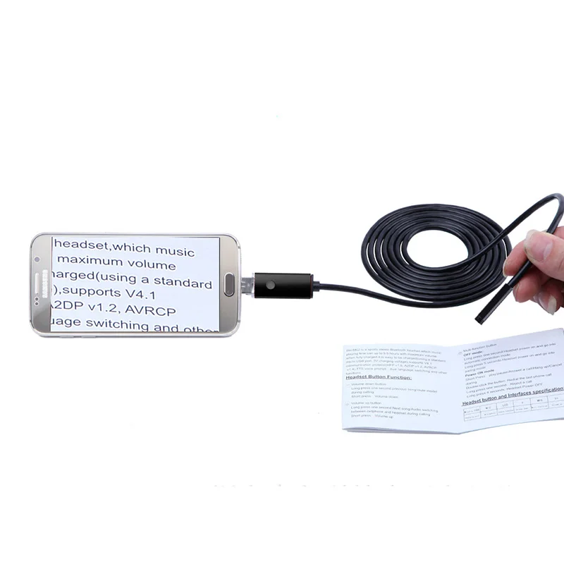 Overfly Micro USB 2 в 1 эндоскоп 7 мм водостойкий 480*640 мини-видеокамеры 6 светодио дный ных