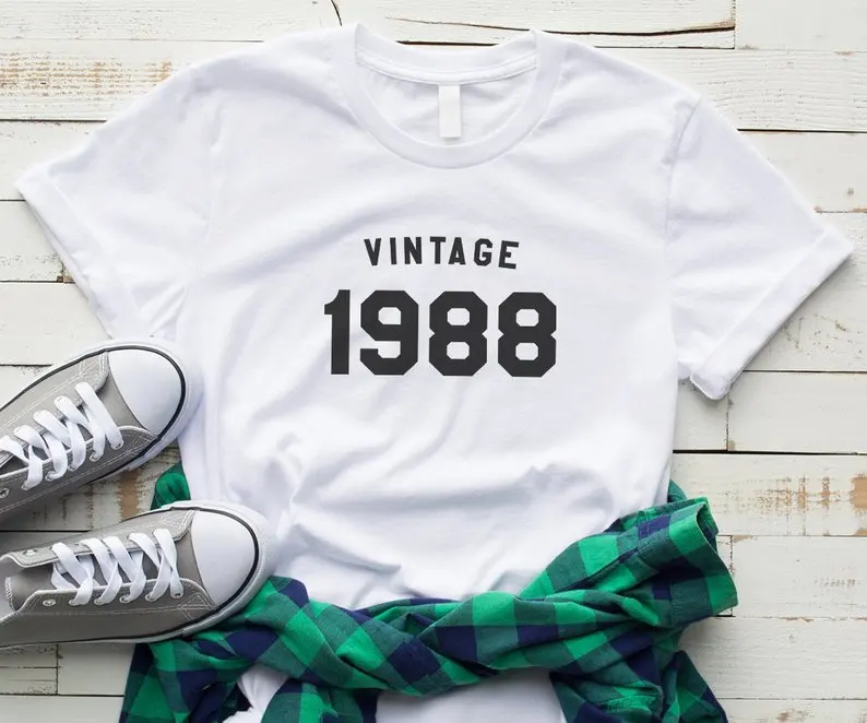 Рубашка Skuggnas 1988 для женщин футболки с графическим рисунком винтажные 31st подарок