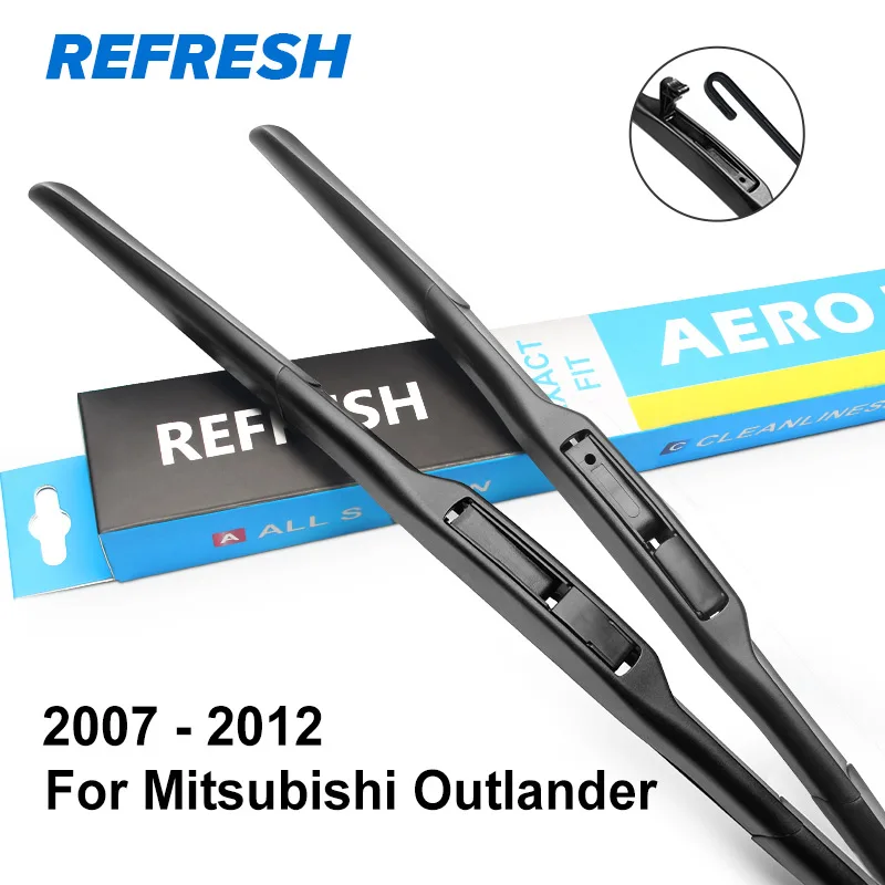 2007 - 2012 REFRESH Гибридный Щетки стеклоочистителя для Mitsubishi Outlander Fit Hook Arms Модельный год С 2003 по год - Цвет: 2007 - 2012