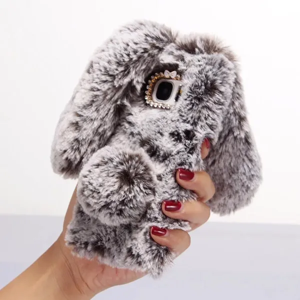 3D чехол в виде кролика для Samsung Galaxy S3 S4 S5 S6 S7 Edge S8 S9 S10 Plus новый искусственный из ТПУ