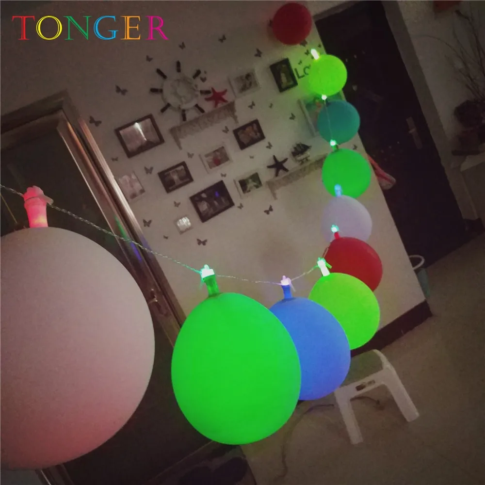 Tonger светодиодный воздушный шар 4 15 м/10 светодиодов RGB вспышка гирлянда круглые