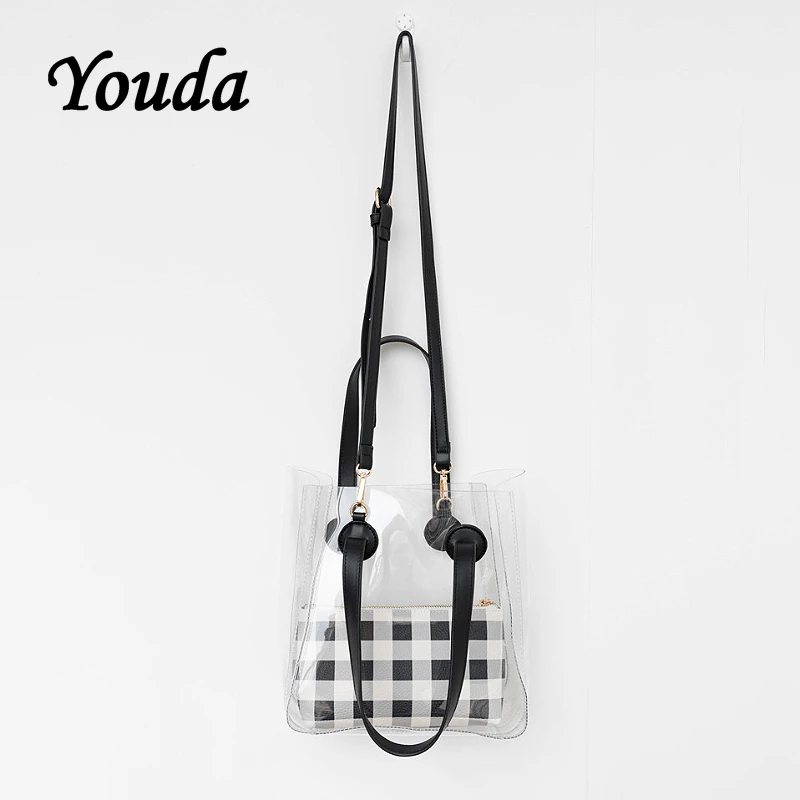 Youda большой емкости прозрачный материал из ПВХ женская сумочка Корея простая