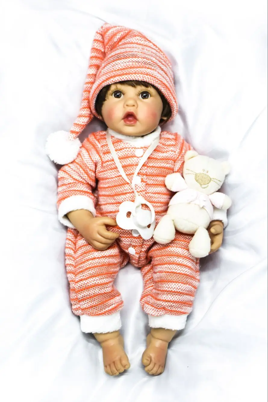 

Реалистичная хлопковая кукла для новорожденных мальчиков с красивой одеждой, 45 см