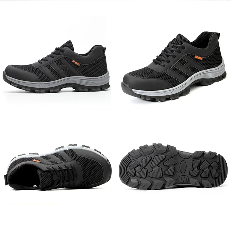 Ботинки мужские рабочие проникающие в удар ножом и газ повседневные плетеные